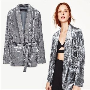 Zara Crushed velvet kimono jacket